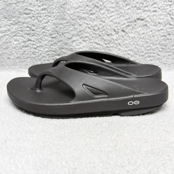 OOFOS OOriginal Mens Size 10 Flip Flop Thong Sandals Black - Picture 3 of 9